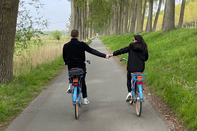 BikeTour Bruges & Damme in Spanish and English - Following the Damme Canal toward a smaller medieval town
