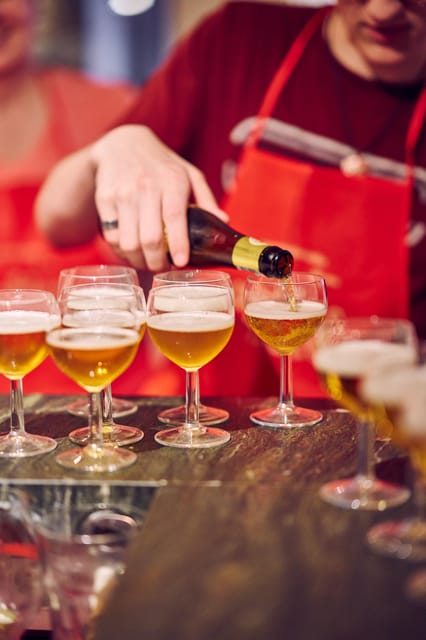 Brussels: Belgian Waffle Making Workshop with Beer Tasting - Making batter in pairs