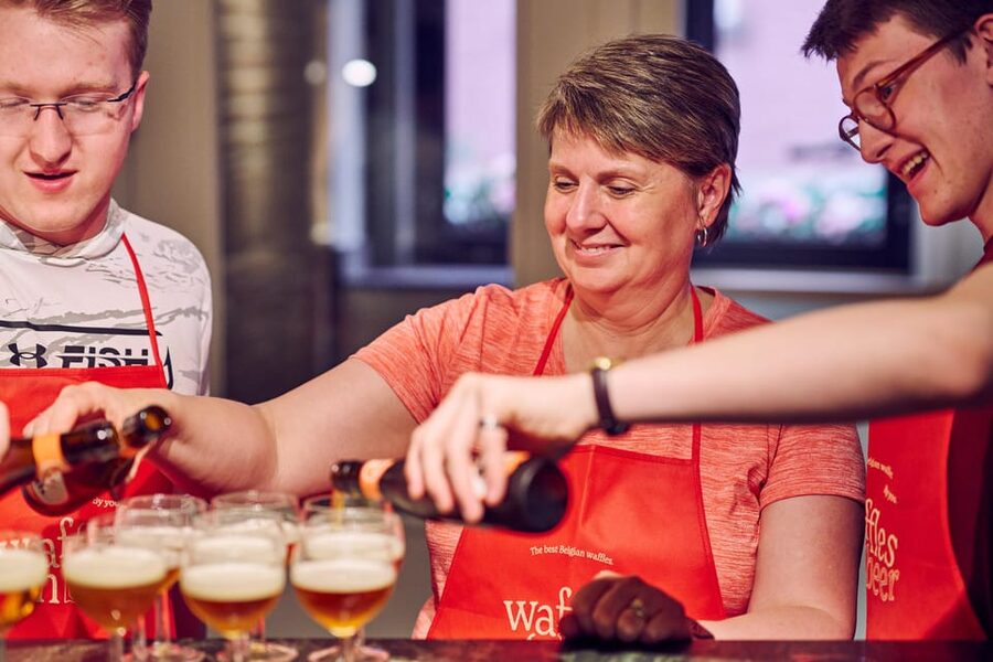 Brussels: Belgian Waffle Making Workshop with Beer Tasting - Three beers before the waffle batter