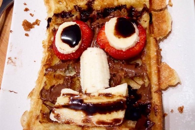 Brussels Waffle Workshop - Decorating waffles with fruit, chocolate, and speculoos