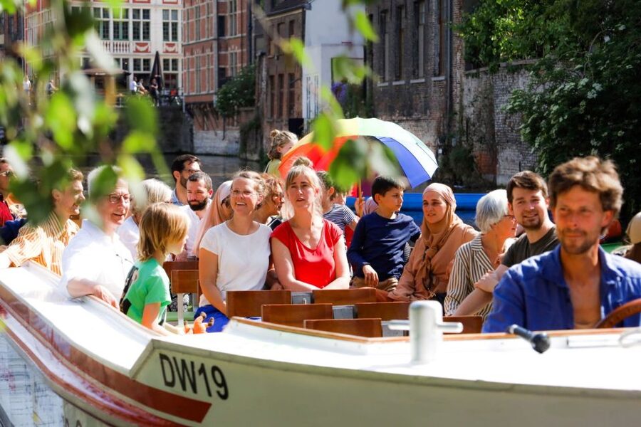 Ghent: 40 Minute Medieval Center Guided Boat Tour - The three towers of Ghent from the water