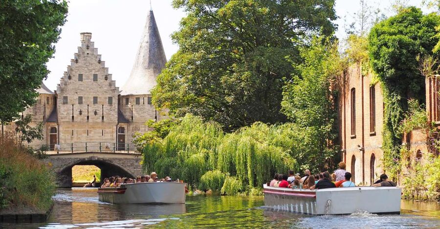 Ghent: 50-Minute Medieval Center Guided Boat Trip - The three towers from canal level