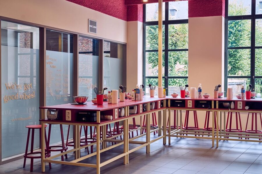 Ghent: Belgian Waffle-Making Workshop with Beer Tasting - Mixing batter with a beer or alcohol-free option